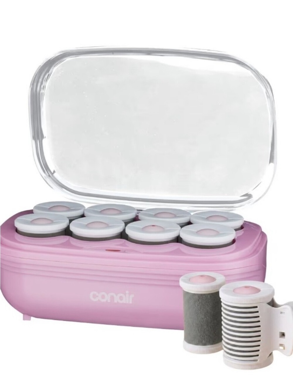 Conair Jumbo Hot 2" Rollers Hair Setter Ceramic Flocked Rollers, 8-Piece Set
